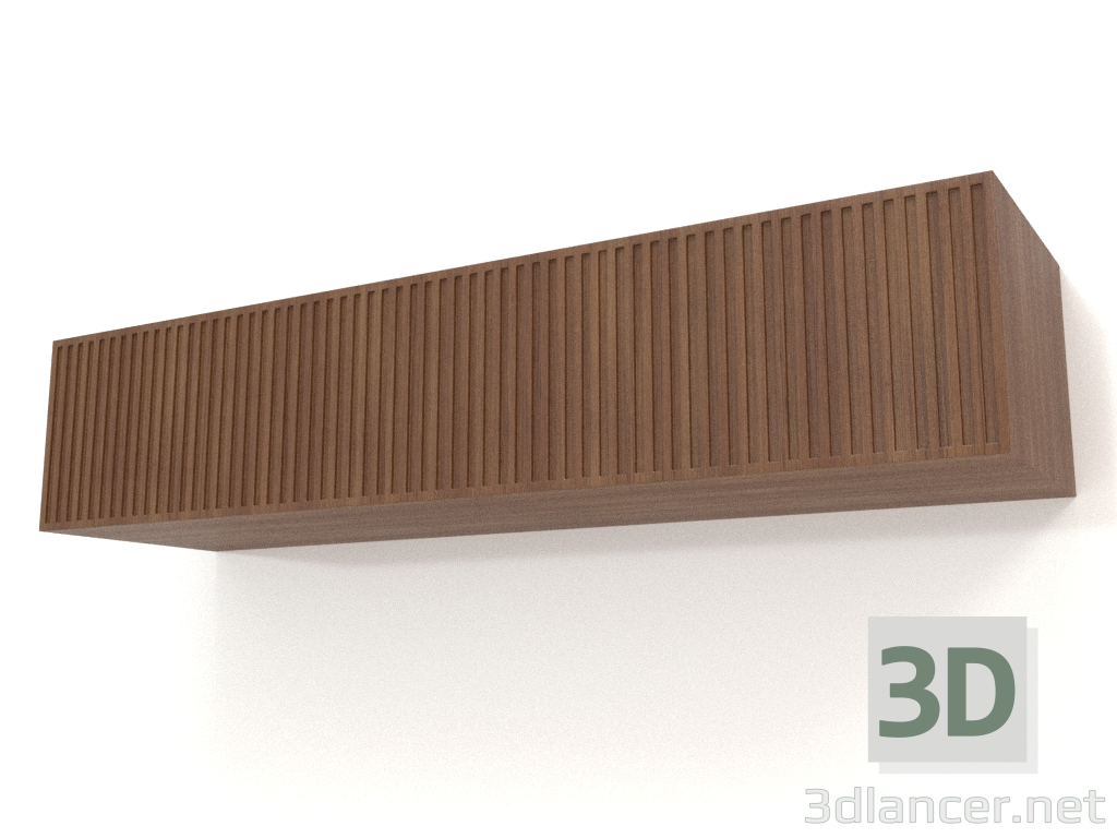 modello 3D Mensola pensile ST 06 (1 anta grecata, 1200x315x250, legno marrone chiaro) - anteprima