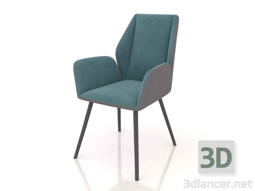 3d model Silla Matilda (turquesa-antracita) - vista previa