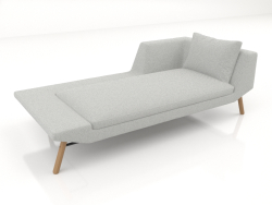 Chaise longue 207 com apoio de braço direito (pernas de madeira)