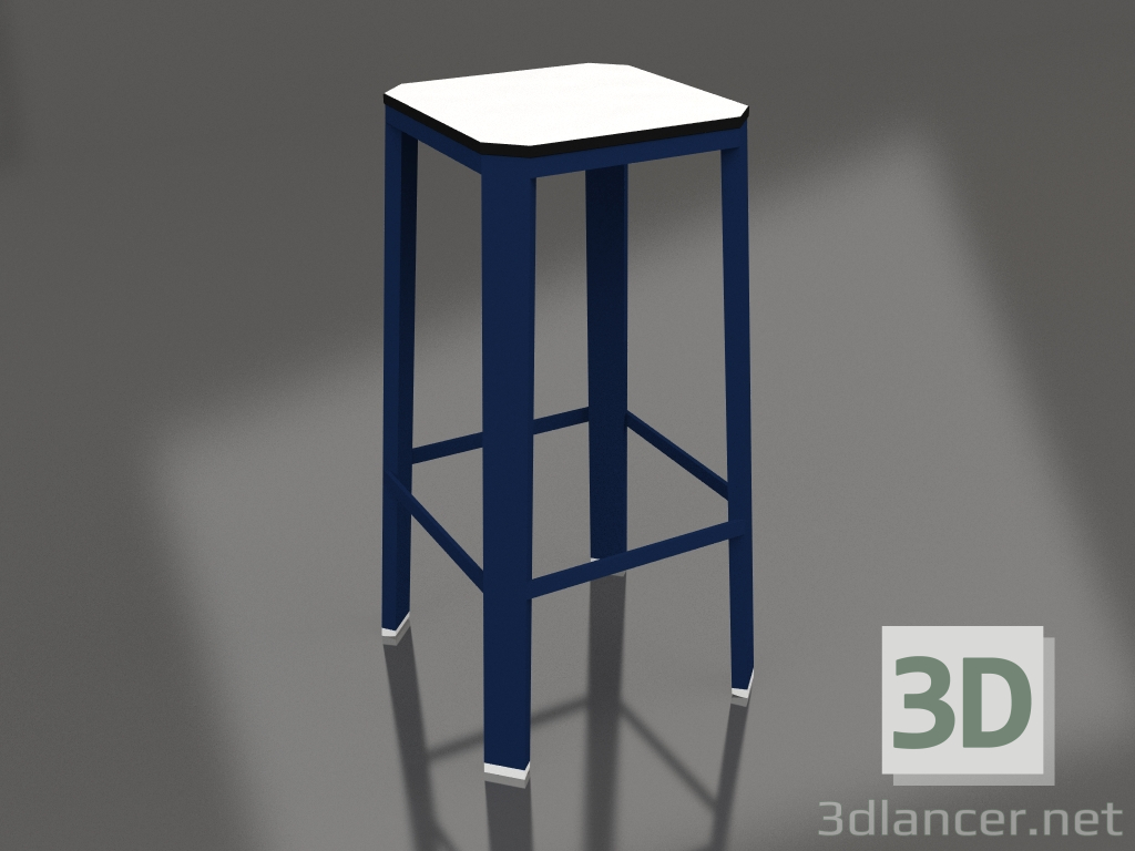 3d model Taburete alto (Azul noche) - vista previa