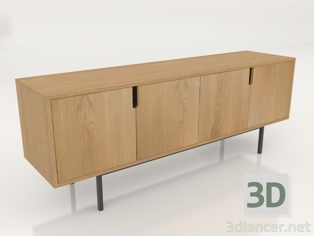 3d model Gudda's sideboard (on straight metal legs) - preview