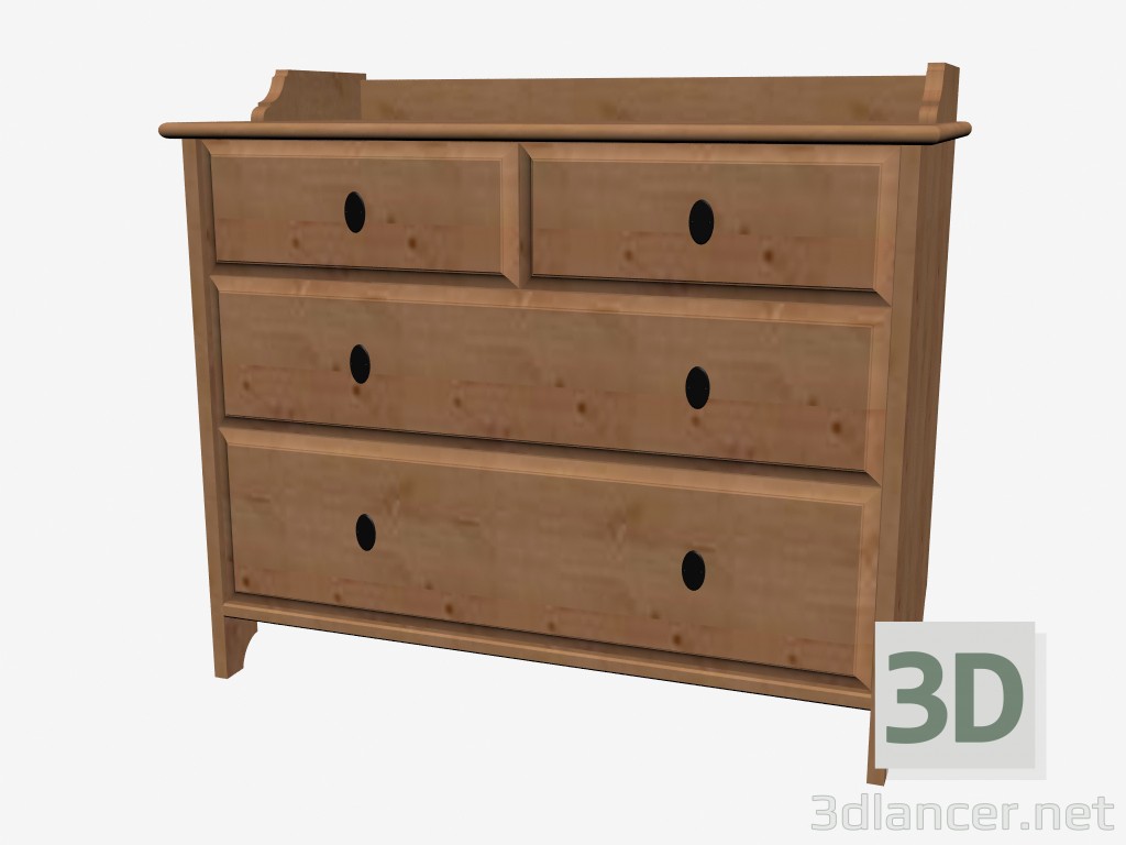 3D Modell Schrank mit 4 Schubladen - Vorschau