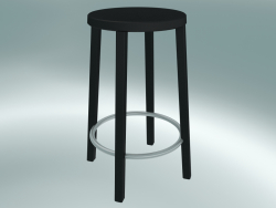 Tabouret Tabouret BLOCCO (8500-60 (63 cm), laqué noir frêne, aluminium sablé)