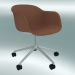 3d model Armchair with gas lift Fiber (Cognac Silk leather, Aluminum) - preview