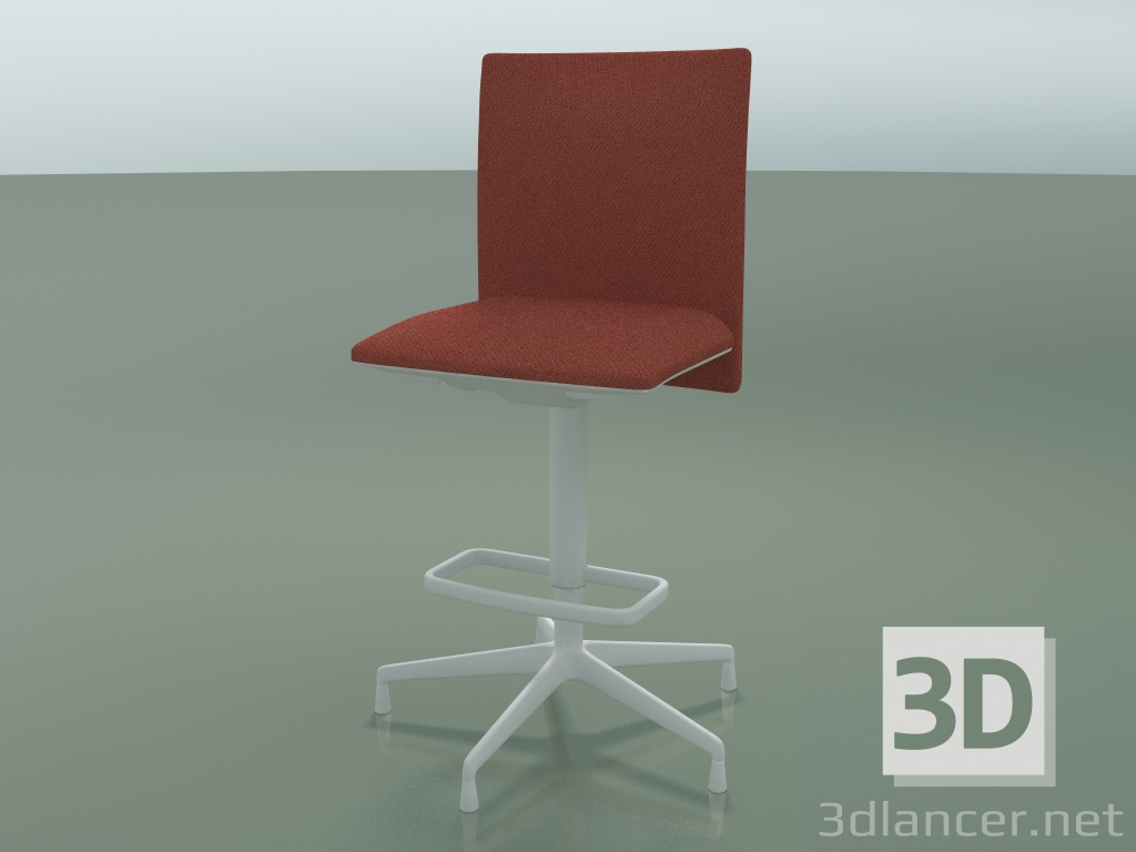 modello 3D Sgabello con schienale basso 6507 (5 gambe, con imbottitura rimovibile, V12) - anteprima