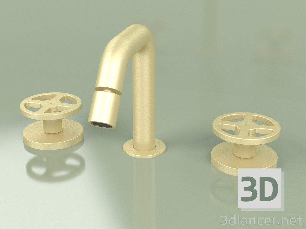 modello 3D Miscelatore bidet 3 fori con bocca orientabile (20 37 V, OC) - anteprima