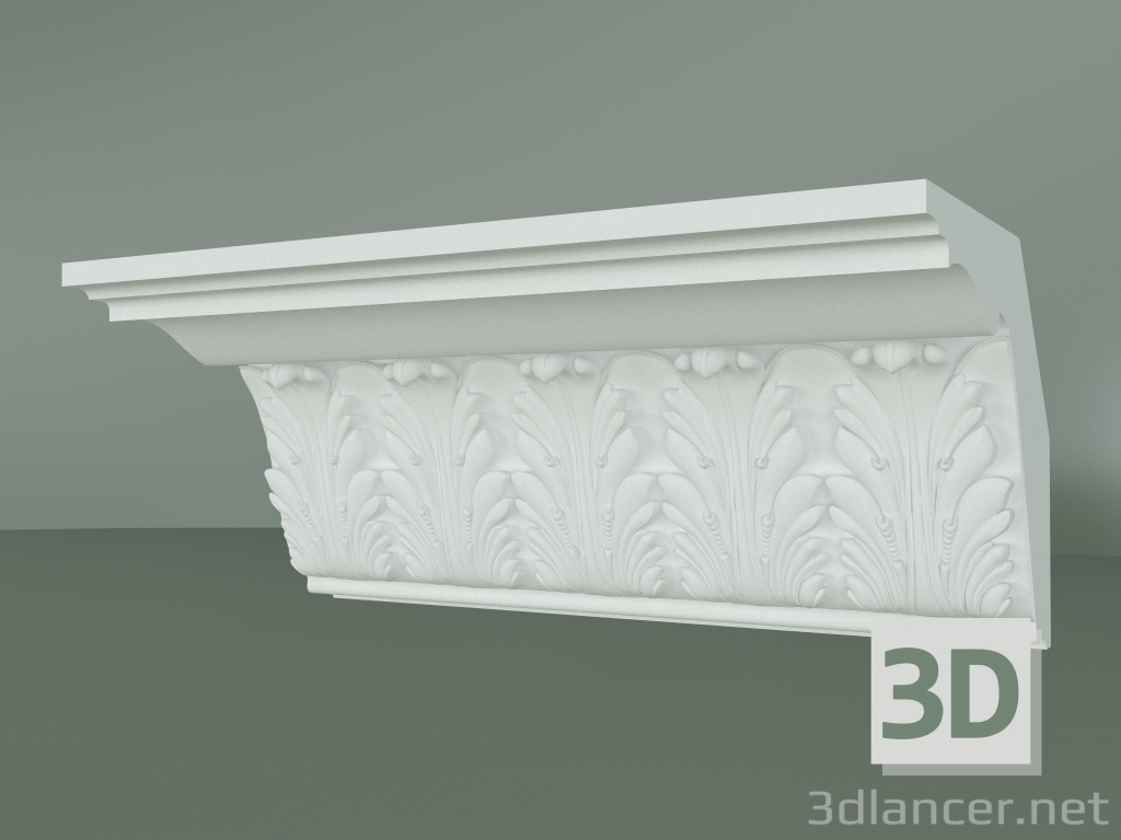 Modelo 3d Cornija de gesso com ornamento KV041 - preview