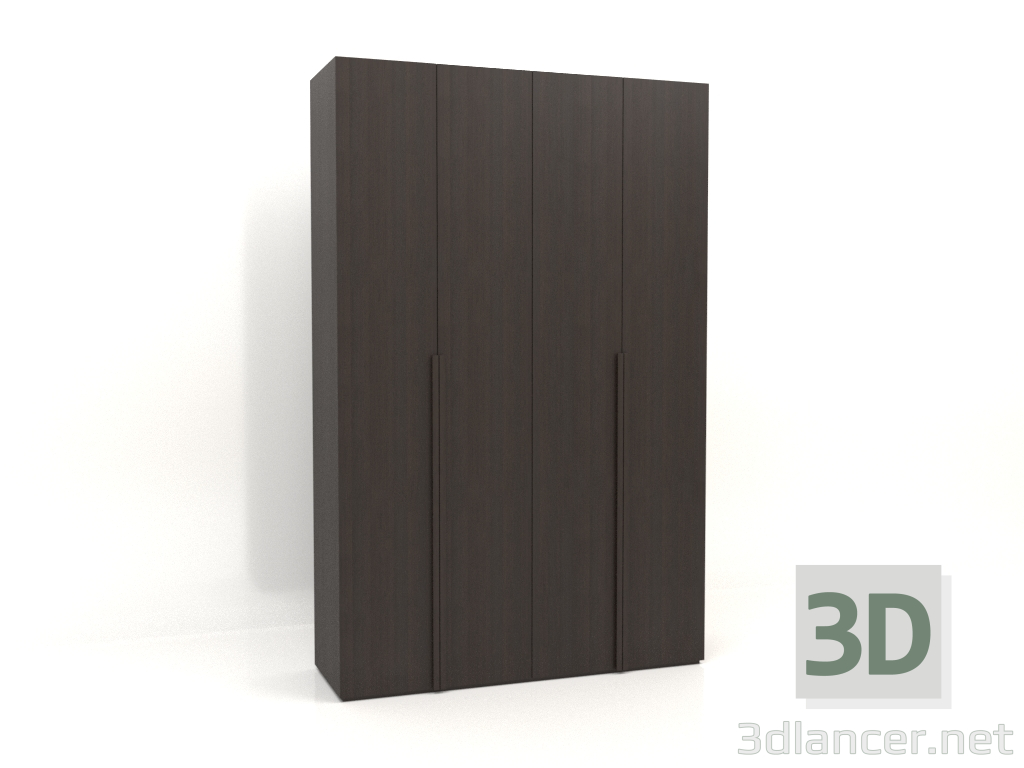 Modelo 3d Guarda-roupa MW 02 madeira (1800x600x2800, madeira marrom escuro) - preview