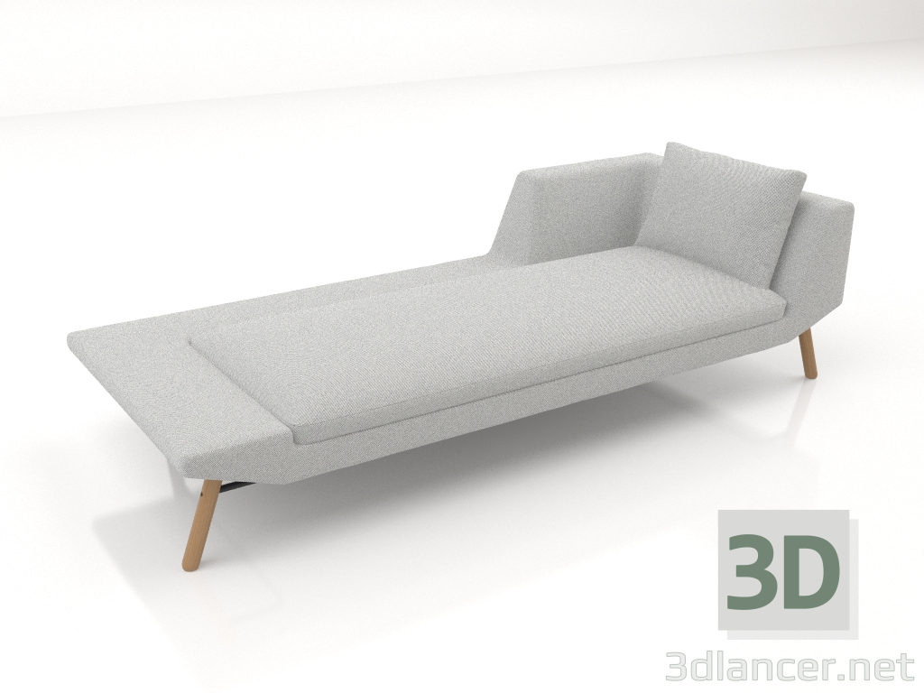 3D Modell Chaiselongue 240 mit Armlehne rechts (Holzbeine) - Vorschau