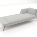 modello 3D Chaise longue 240 con bracciolo a destra (gambe in legno) - anteprima