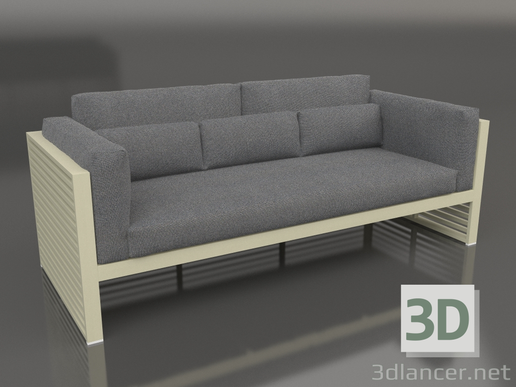 3D Modell 3-Sitzer-Sofa mit hoher Rückenlehne (Gold) - Vorschau