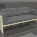 3D Modell 3-Sitzer-Sofa mit hoher Rückenlehne (Gold) - Vorschau