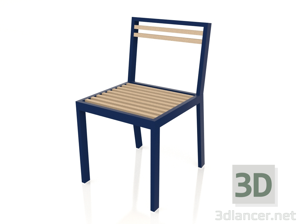 modello 3D Sedia da pranzo (Blu notte) - anteprima