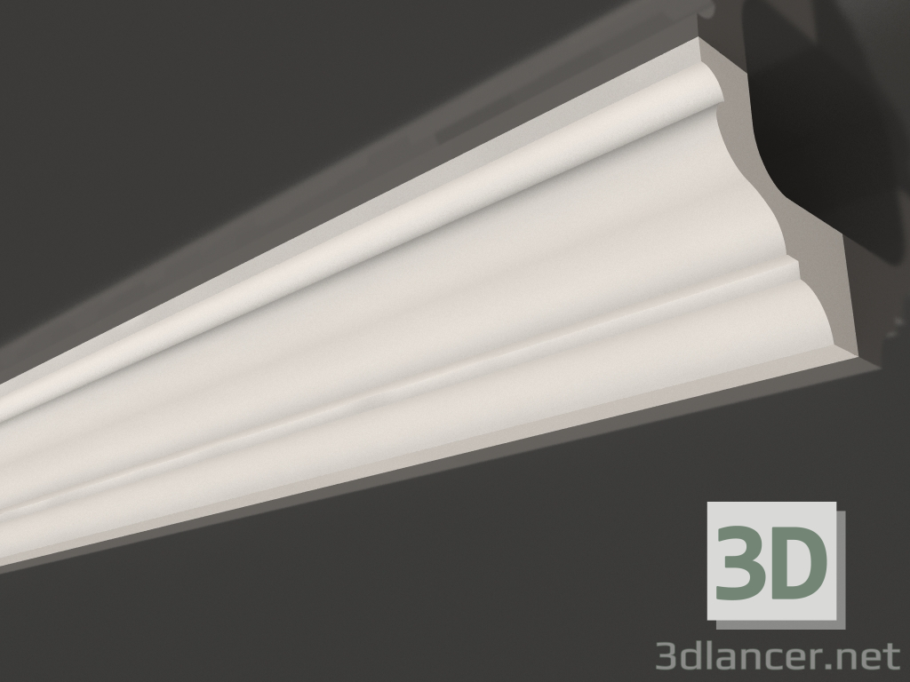 3d model Plaster ceiling cornice smooth KG 023 (65x65) - preview