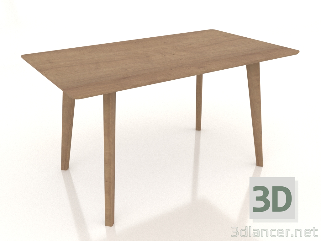 Modelo 3d Mesa de jantar nórdica (1400x800, carvalho) - preview