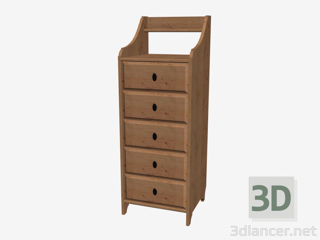 Modelo 3d Cômoda com 5 gavetas - preview