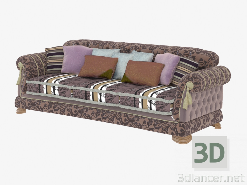 Modelo 3d Diwan tres direto no estilo Art Deco - preview