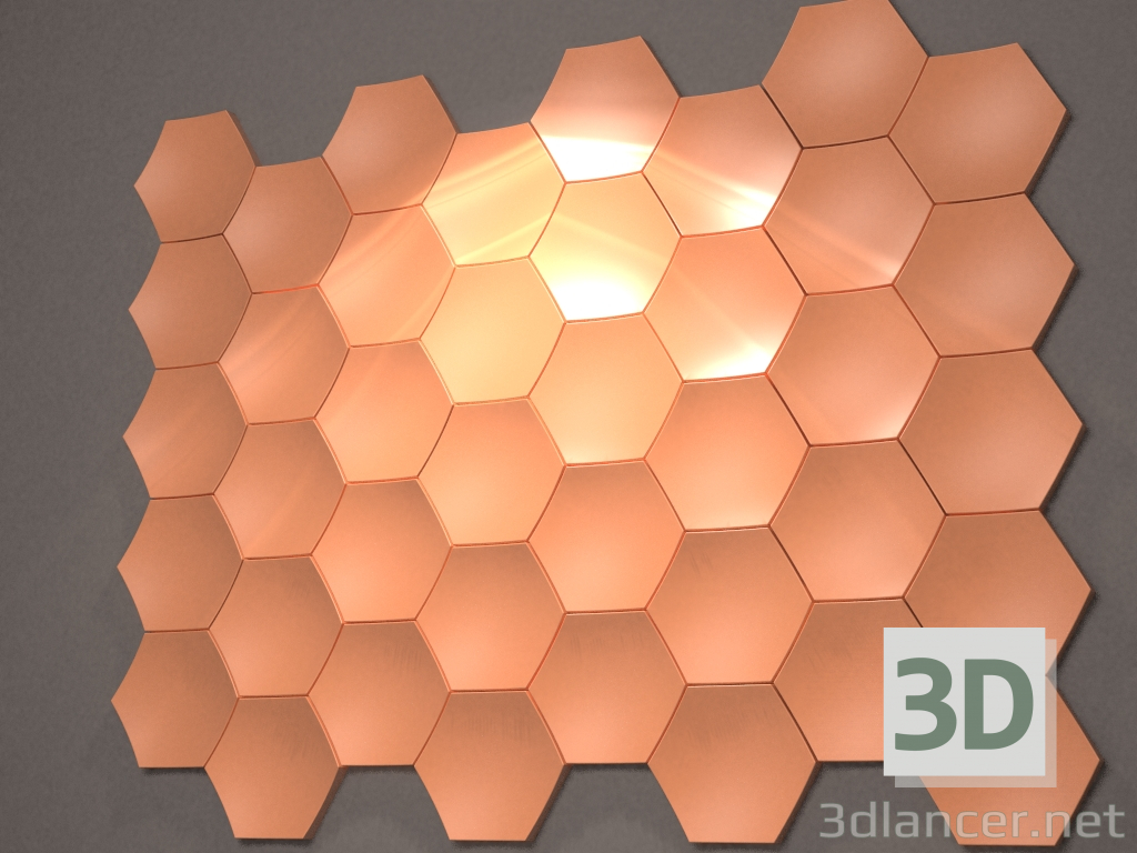 3d model Decorativo Cell panel 3 - vista previa