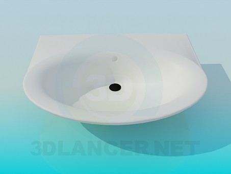 3d model Normal wash basin - preview