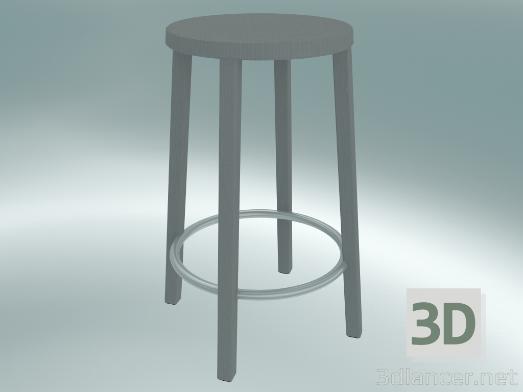 3d model Stool BLOCCO stool (8500-60 (63 cm), ash gray, sanded aluminum) - preview