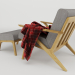 modello 3D di lounge_armchair_with_pouf (Chaise longue in legno con pouf) comprare - rendering