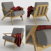 modello 3D di lounge_armchair_with_pouf (Chaise longue in legno con pouf) comprare - rendering