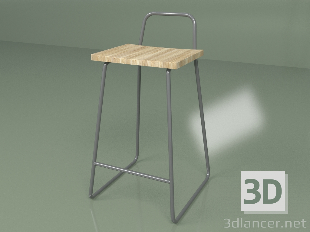 3d model Taburete de bar (gris oscuro) - vista previa