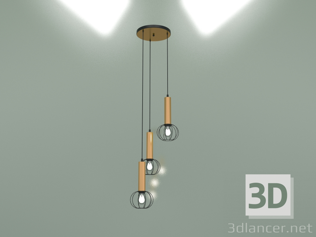 modello 3D Lampada a sospensione 50178-3 (nero-bronzo) - anteprima