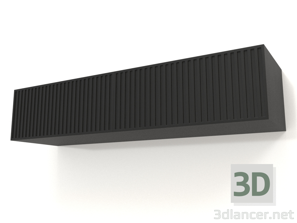 modèle 3D Étagère suspendue ST 06 (2 portes ondulées, 1200x315x250, bois noir) - preview