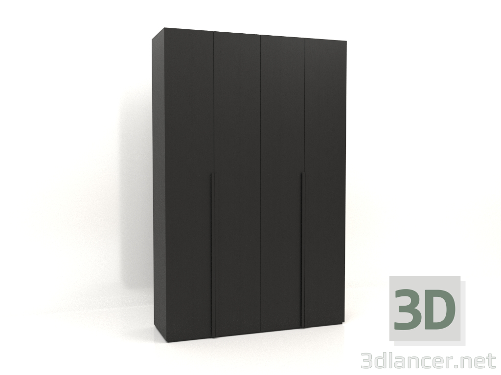 3d model Wardrobe MW 02 wood (1800x600x2800, wood black) - preview