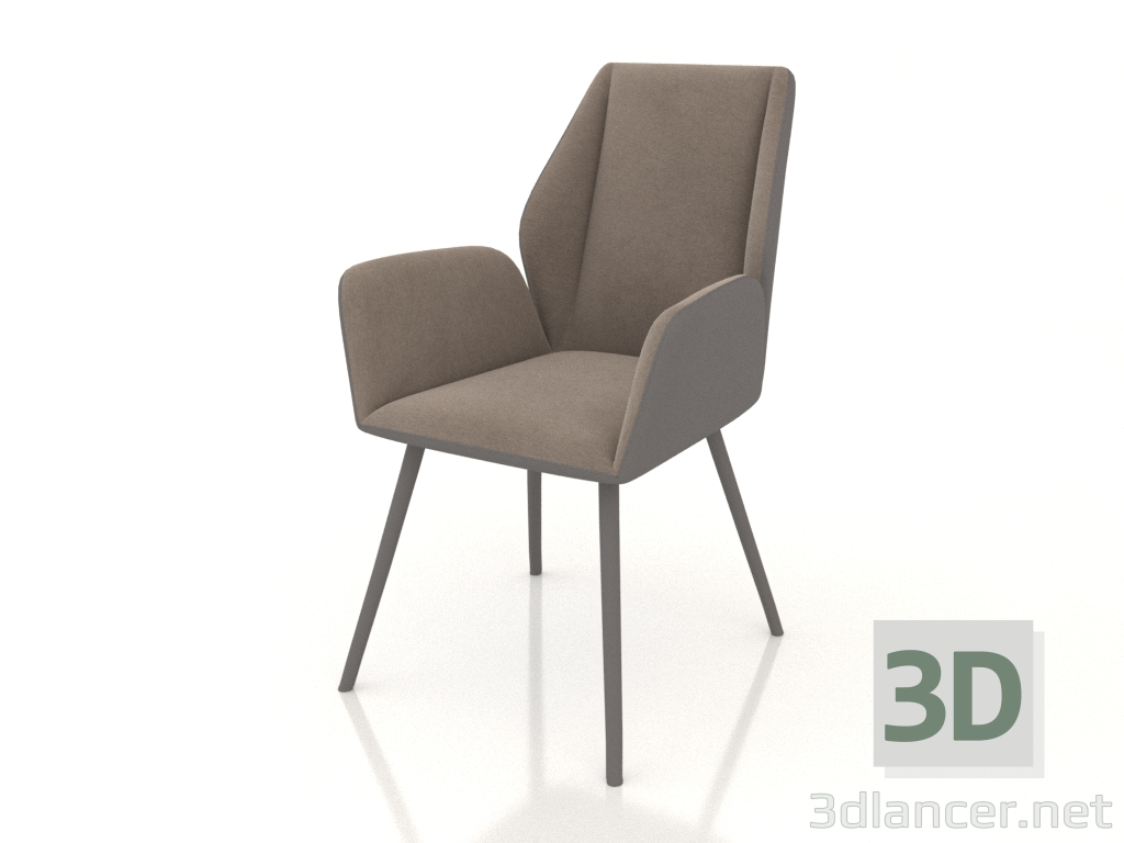 3d model Silla Matilda (marrón-antracita) - vista previa