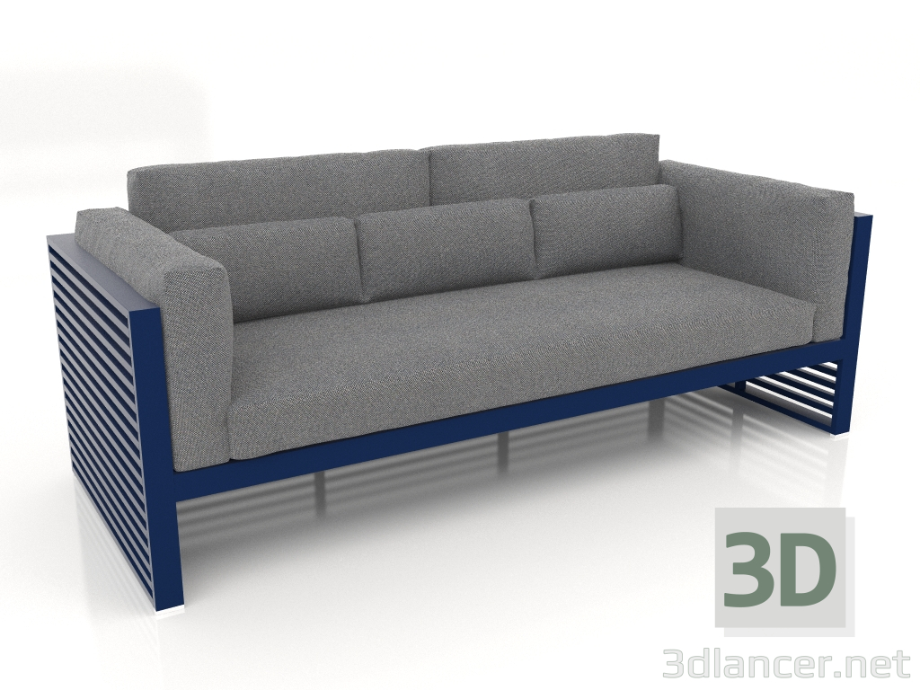 3d model Sofá de 3 plazas con respaldo alto (Azul noche) - vista previa