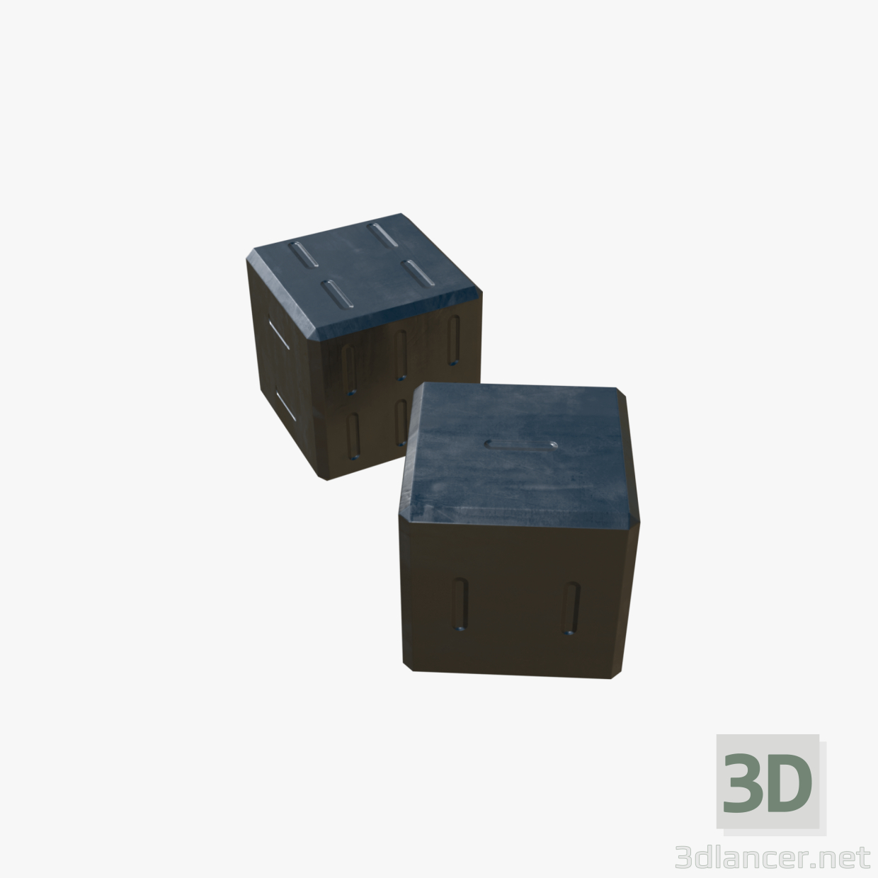 dados de metal 3D modelo Compro - render