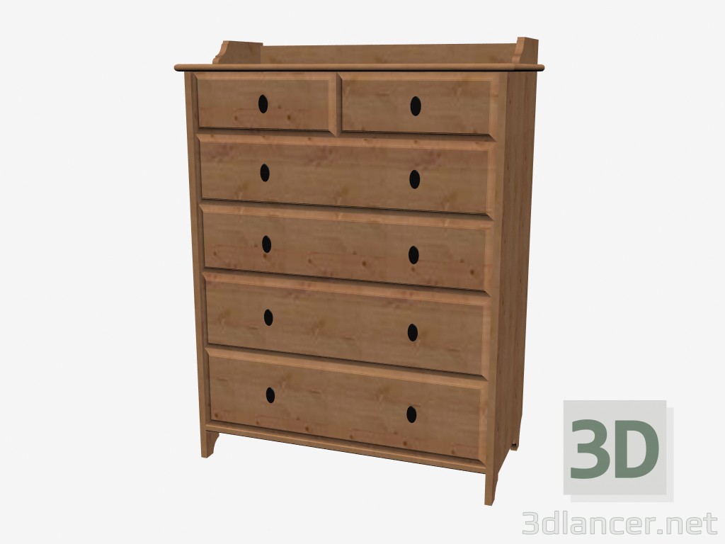 3d model Cofre de 6 cajones - vista previa