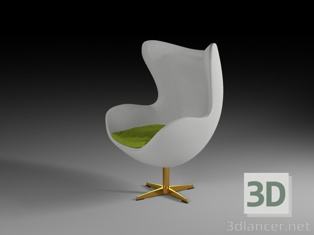 modèle 3D Fauteuil oeuf - preview