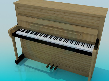 modèle 3D Piano en bois - preview