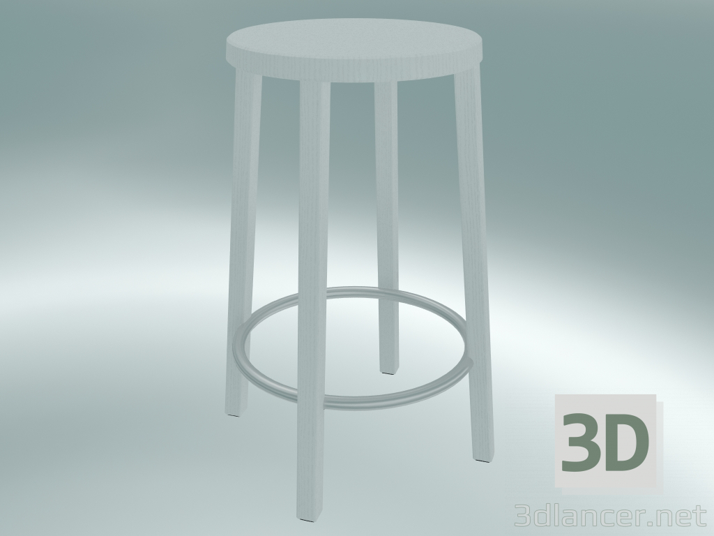 modèle 3D Tabouret Tabouret BLOCCO (8500-60 (63 cm), blanc cendre, aluminium sablé) - preview