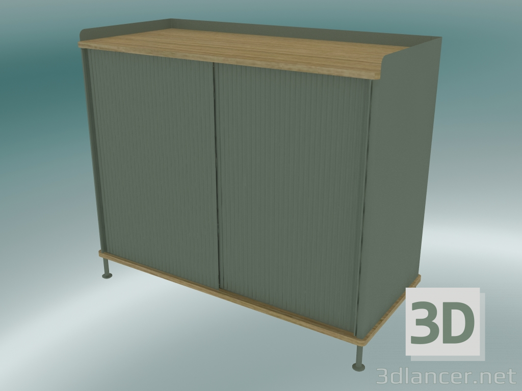 modello 3D Buffet Enfold (Tall, Oak, Dusty Green) - anteprima