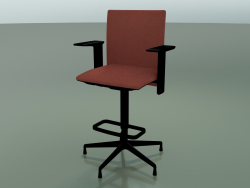 Tabouret à dossier bas 6507 (5 pieds, avec rembourrage amovible, accoudoir standard réglable, V39)