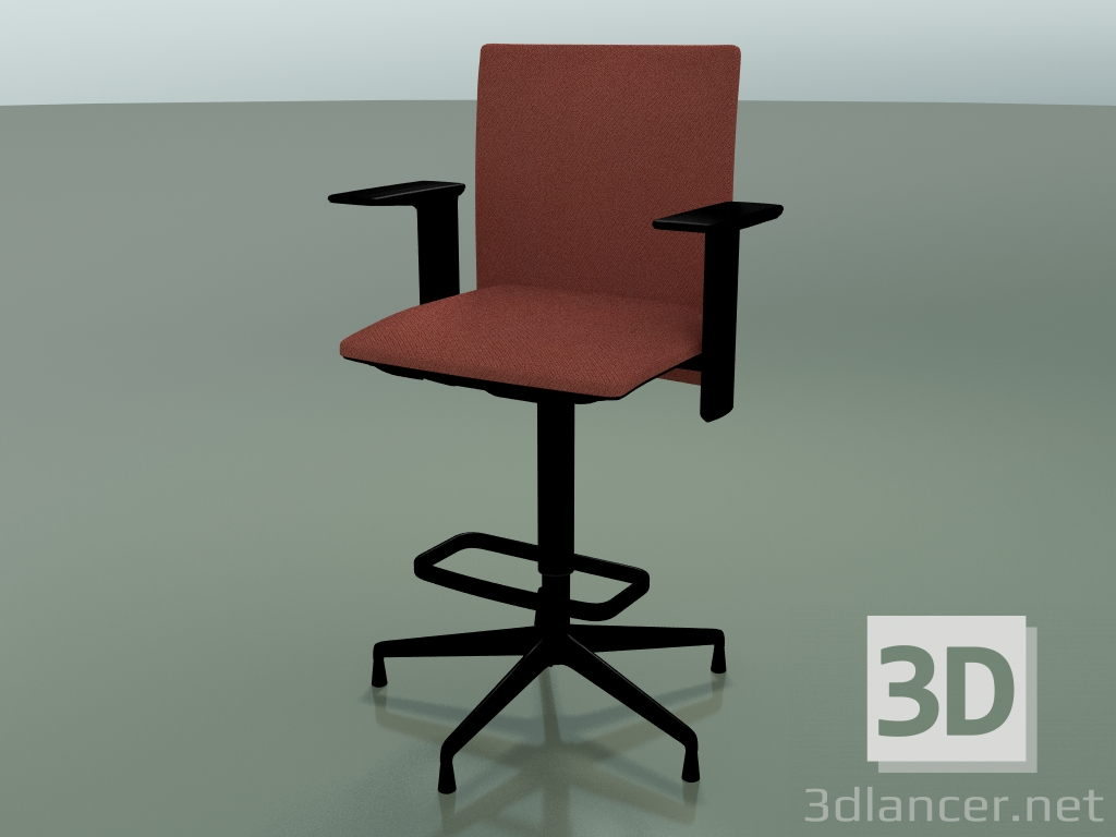 3d model Taburete lumbar 6507 (5 patas, con acolchado extraíble, reposabrazos estándar ajustable, V39) - vista previa