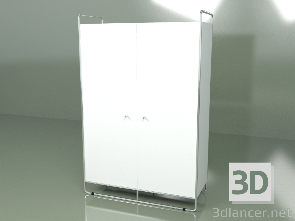 3D Modell Großer Kleiderschrank (weiß) - Vorschau