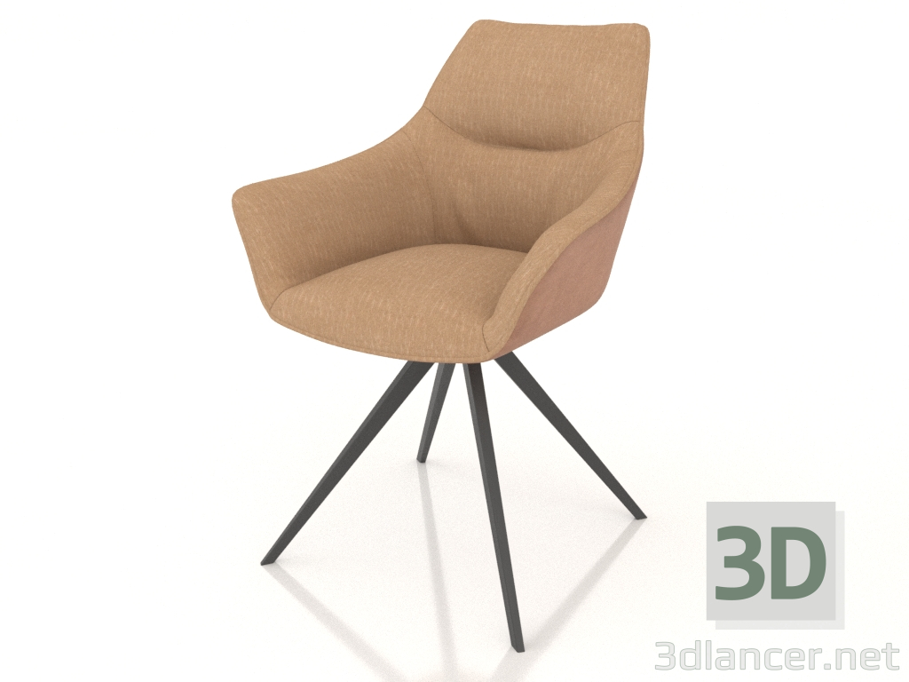 modèle 3D Fauteuil Cintia (noir caramel) - preview