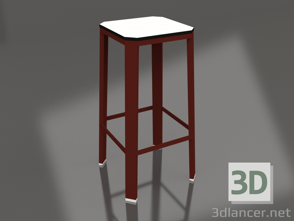 Modelo 3d Banqueta alta (vinho tinto) - preview