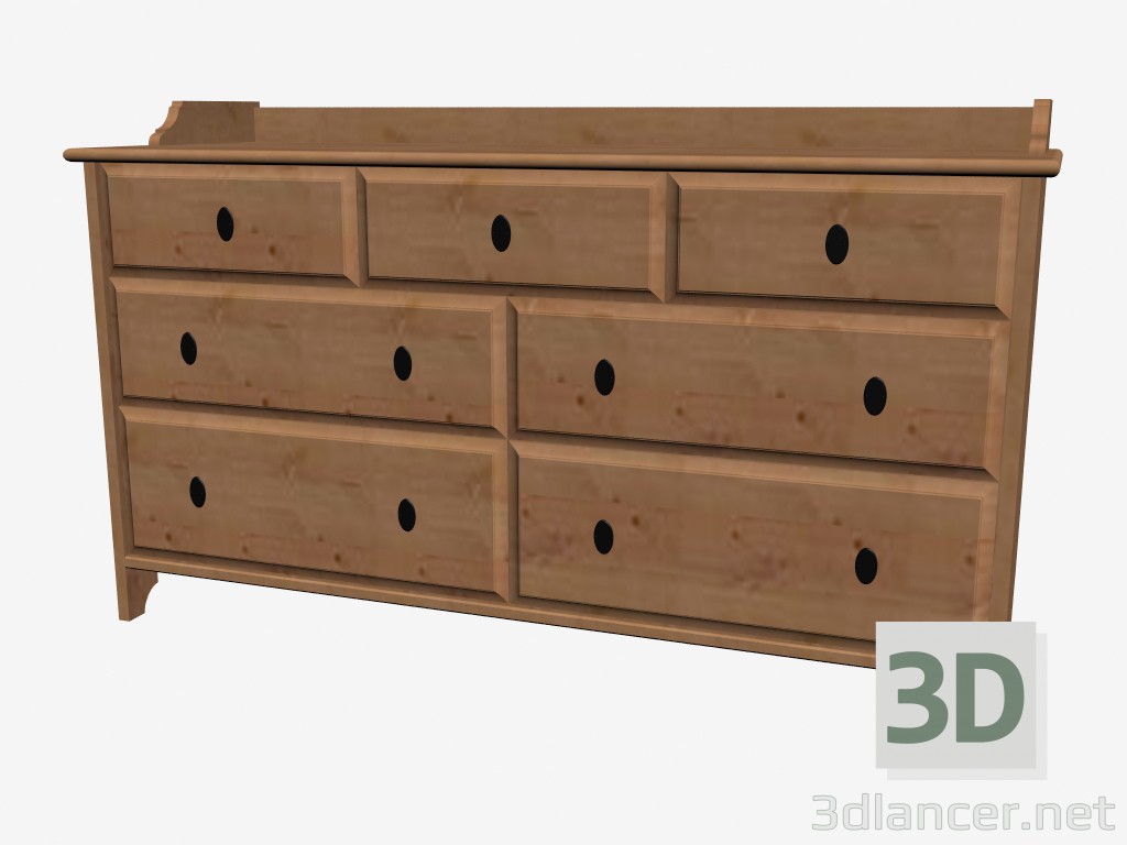 3D Modell Kommode mit 7 Schubladen - Vorschau