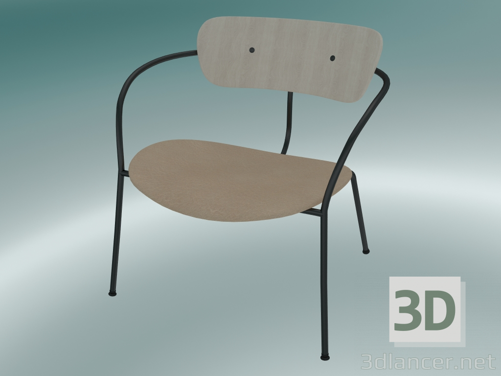 3d модель Стул Pavilion (AV6, H 70cm, 65х69cm, Lacquered oak, Leather - Silk Аniline) – превью