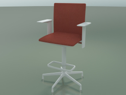 Tabouret à dossier bas 6507 (5 pieds, avec rembourrage amovible, accoudoir standard réglable, V12)