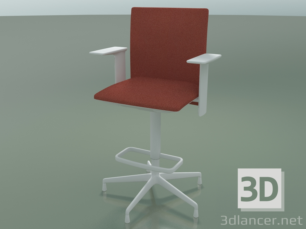 modèle 3D Tabouret à dossier bas 6507 (5 pieds, avec rembourrage amovible, accoudoir standard réglable, V12) - preview