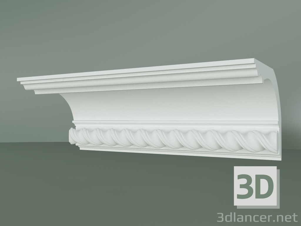 Modelo 3d Cornija de gesso com ornamento KV046 - preview