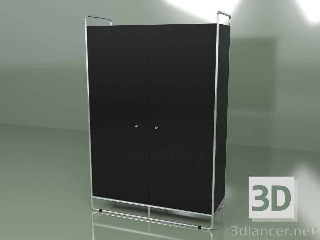 3d model Large wardrobe (black) - preview