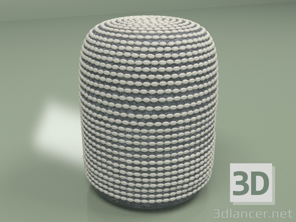 modello 3D Pouf Rococò (grigio) - anteprima